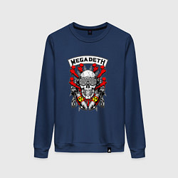 Свитшот хлопковый женский Megadeth Rocker, цвет: тёмно-синий