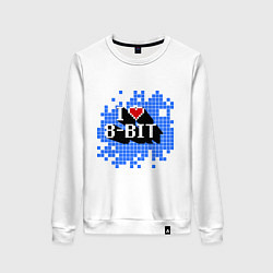 Свитшот хлопковый женский I love 8 bit, цвет: белый