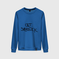 Свитшот хлопковый женский Get sherlock, цвет: синий