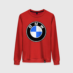 Свитшот хлопковый женский Logo BMW, цвет: красный