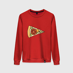 Свитшот хлопковый женский Твой кусочек пиццы, цвет: красный