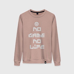 Свитшот хлопковый женский No game No life, цвет: пыльно-розовый