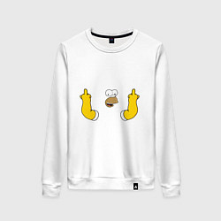 Свитшот хлопковый женский Homer Fuck, цвет: белый