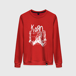 Свитшот хлопковый женский Korn, цвет: красный