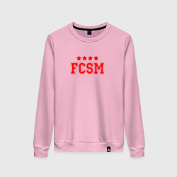 Свитшот хлопковый женский FCSM Club, цвет: светло-розовый