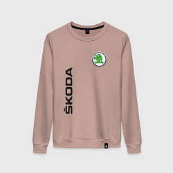 Свитшот хлопковый женский Skoda Style, цвет: пыльно-розовый