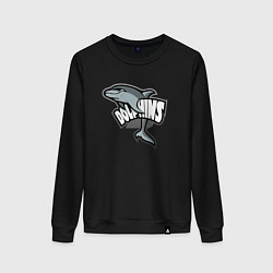 Свитшот хлопковый женский Dolphins, цвет: черный