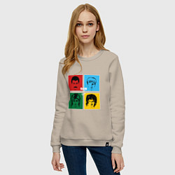 Свитшот хлопковый женский Queen Hot Space, цвет: миндальный — фото 2