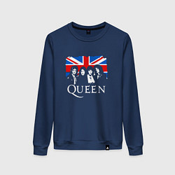 Свитшот хлопковый женский Queen UK, цвет: тёмно-синий