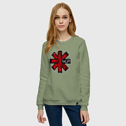 Свитшот хлопковый женский Red Hot Chili Peppers, цвет: авокадо — фото 2