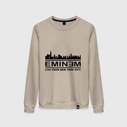 Свитшот хлопковый женский Eminem: Live from NY, цвет: миндальный