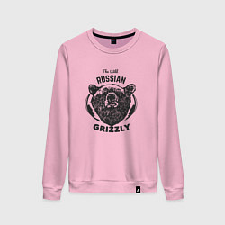 Свитшот хлопковый женский Russian Grizzly, цвет: светло-розовый