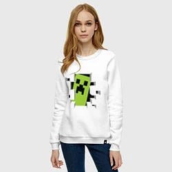 Свитшот хлопковый женский Crash Minecraft, цвет: белый — фото 2