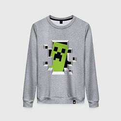 Свитшот хлопковый женский Crash Minecraft, цвет: меланж
