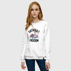 Свитшот хлопковый женский Saturday Freedom, цвет: белый — фото 2