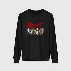 Свитшот хлопковый женский Slipknot Faces, цвет: черный