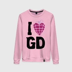Свитшот хлопковый женский I love GD, цвет: светло-розовый
