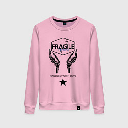 Свитшот хлопковый женский Fragile Express, цвет: светло-розовый