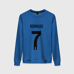 Свитшот хлопковый женский RONALDO 7, цвет: синий