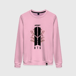 Свитшот хлопковый женский BTS: Army Sakura, цвет: светло-розовый