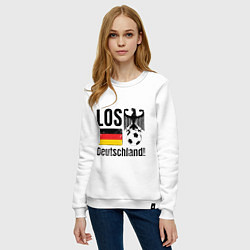 Свитшот хлопковый женский Los Deutschland, цвет: белый — фото 2