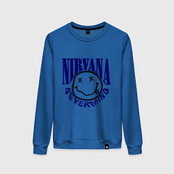 Свитшот хлопковый женский Nevermind Nirvana, цвет: синий