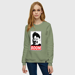 Свитшот хлопковый женский BOOM: Kim Chen Eun, цвет: авокадо — фото 2