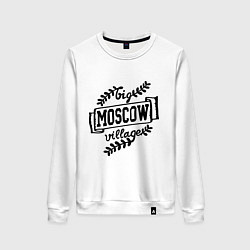 Свитшот хлопковый женский Big Moscow Village, цвет: белый