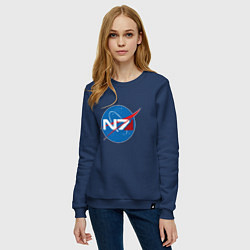 Свитшот хлопковый женский NASA N7, цвет: тёмно-синий — фото 2