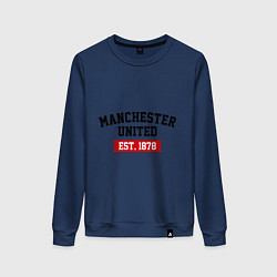 Свитшот хлопковый женский FC Manchester United Est. 1878, цвет: тёмно-синий