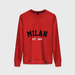 Свитшот хлопковый женский FC Milan Est. 1899, цвет: красный