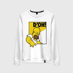 Свитшот хлопковый женский Homer D'OH!, цвет: белый