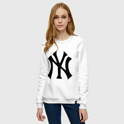 Свитшот хлопковый женский New York Yankees, цвет: белый — фото 2