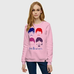 Свитшот хлопковый женский The Beatles faces, цвет: светло-розовый — фото 2