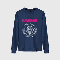 Свитшот хлопковый женский Ramones Boyband, цвет: тёмно-синий
