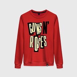 Свитшот хлопковый женский Guns n Roses: cream, цвет: красный