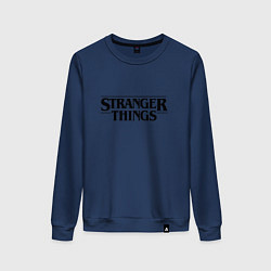 Свитшот хлопковый женский Stranger Things, цвет: тёмно-синий