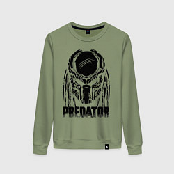 Свитшот хлопковый женский Predator Mask, цвет: авокадо
