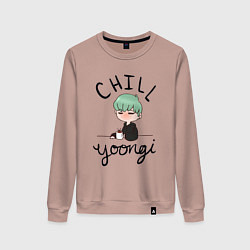 Свитшот хлопковый женский Chill Yoongi, цвет: пыльно-розовый