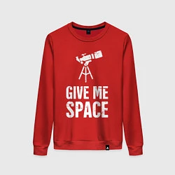 Свитшот хлопковый женский Give me Space, цвет: красный