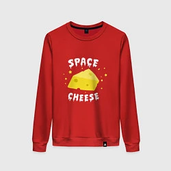 Свитшот хлопковый женский Space Cheese, цвет: красный
