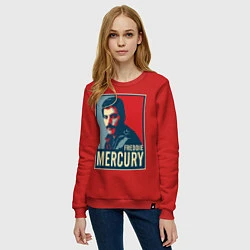 Свитшот хлопковый женский Freddie Mercury, цвет: красный — фото 2