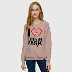 Свитшот хлопковый женский I love Linkin Park, цвет: пыльно-розовый — фото 2