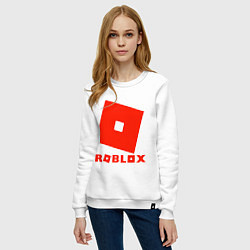 Свитшот хлопковый женский Roblox Logo, цвет: белый — фото 2