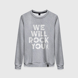 Свитшот хлопковый женский We Wil Rock You, цвет: меланж