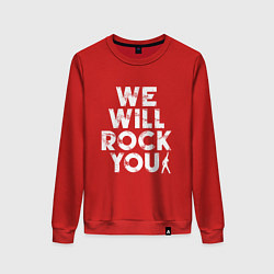 Свитшот хлопковый женский We Wil Rock You, цвет: красный