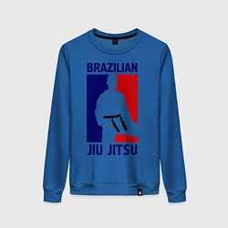Свитшот хлопковый женский Brazilian Jiu jitsu, цвет: синий