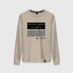 Свитшот хлопковый женский TOP: Geometry, цвет: миндальный