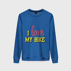 Свитшот хлопковый женский I love my bike, цвет: синий