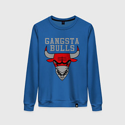 Свитшот хлопковый женский Gangsta Bulls, цвет: синий